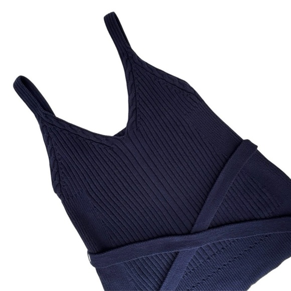 NEW Moth by Anthropologie Tank Top Size Small Navy Blue Sweater Cable Knit Shirt - Picture 8 of 9